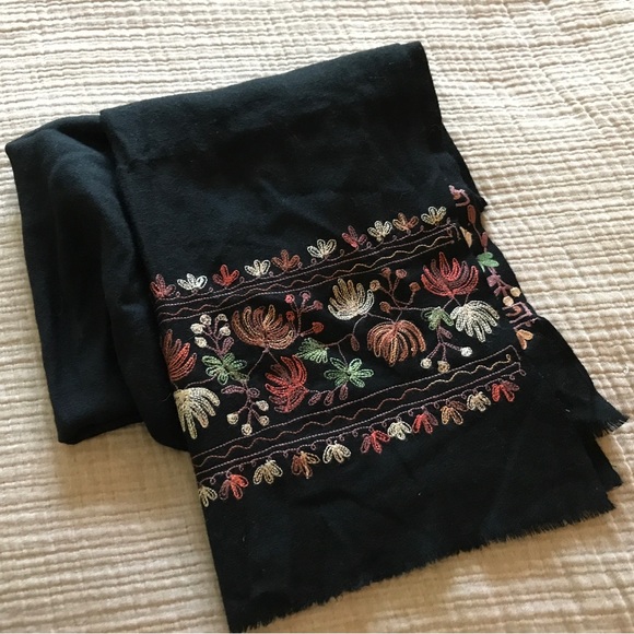 Embroidered Fall Floral Shawl - Picture 1 of 5